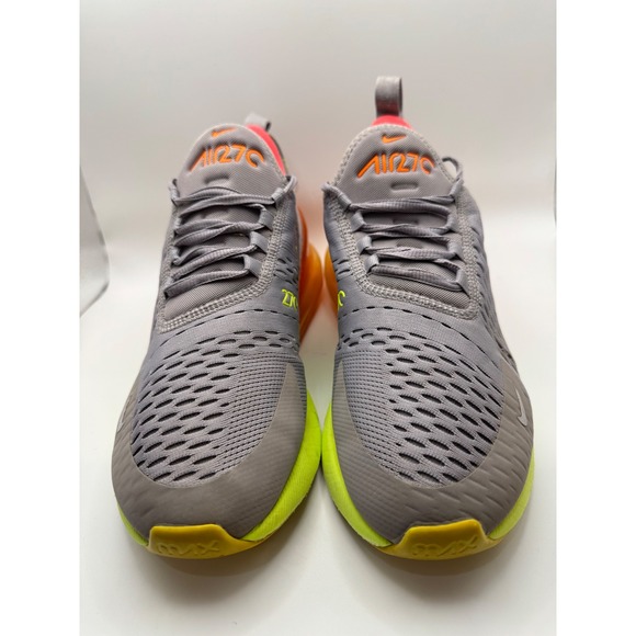 Nike Air Max 270 Grey Neon Orange Running Lifestyle Shoes Mens Size 8 AH8050 012 - Picture 13 of 13